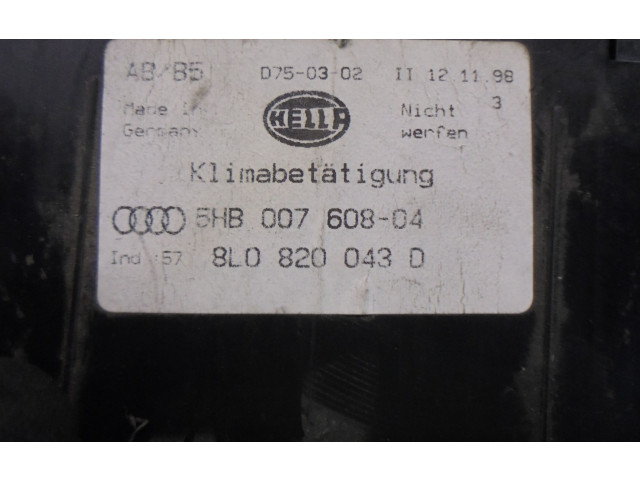 Блок управления климат-контролем 8L0820043D, 5HB00760804 Audi A3 S3 8L