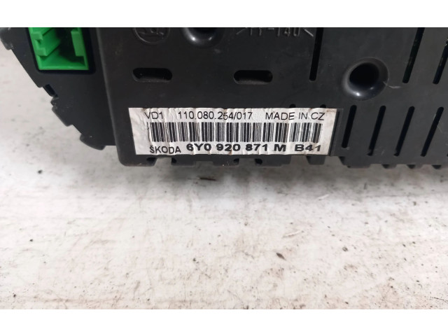 Панель приборов 6Y0920871M, 110080254017   Skoda Fabia Mk1 (6Y)       