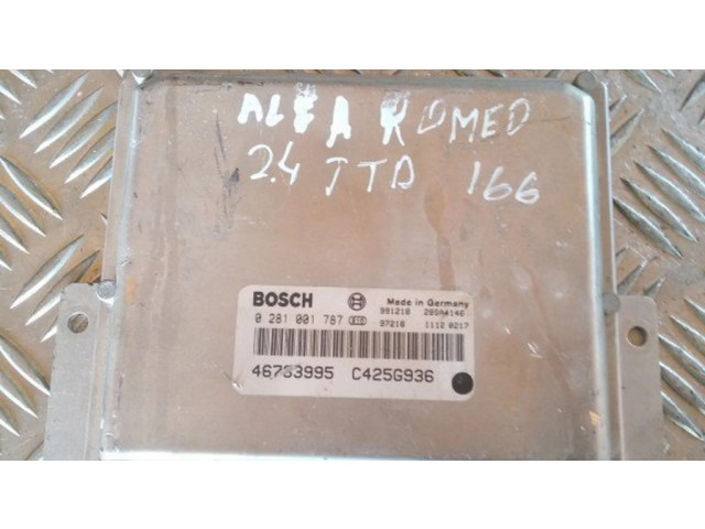 Блок управления двигателя 0281001787, 46783995 Alfa Romeo 166