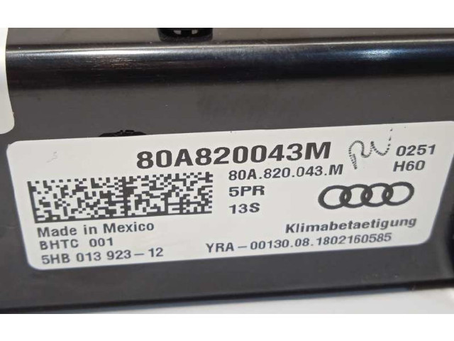 Блок управления климат-контролем 80A820043M, 80A820043M5PR Audi Q5 SQ5