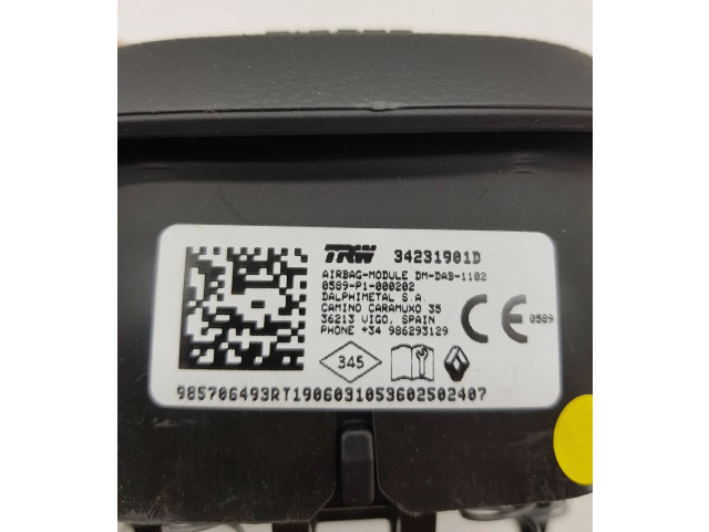 Подушка безопасности водителя 985706493R, 986293129 Renault Clio V