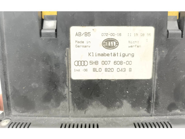 Блок управления климат-контролем 8L0820043B, 5HB00760800   Audi A3 S3 8L