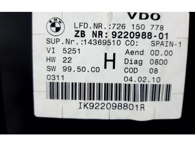 Přístrojová deska BMW X1 E84 2011 IK922098801R, 138771