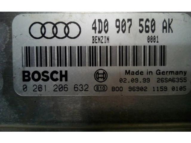 Блок управления двигателем Блок управления 4D0907560AK Audi A8 S8 D2 4D