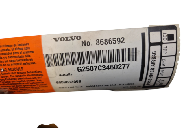 Подушка безопасности пассажира 8686592, G2507C3460277 Volvo XC90