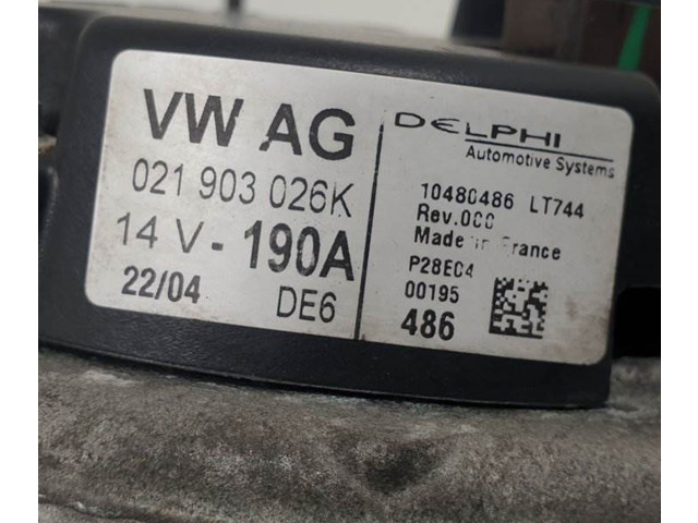 Генератор 021903026K, 1040486   Volkswagen Phaeton      