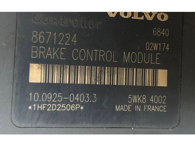 Блок АБС 8671224, P08671223   Volvo  V70  2000 - 2004 года
