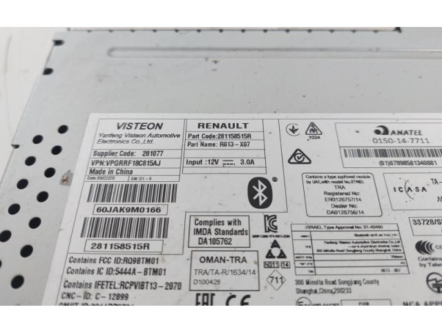 Радио/ проигрыватель CD/DVD / навигация 281158515R, 281158515R Dacia Dokker