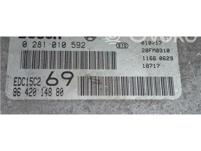 Блок управления 0281010592, 9642014880   Peugeot 306