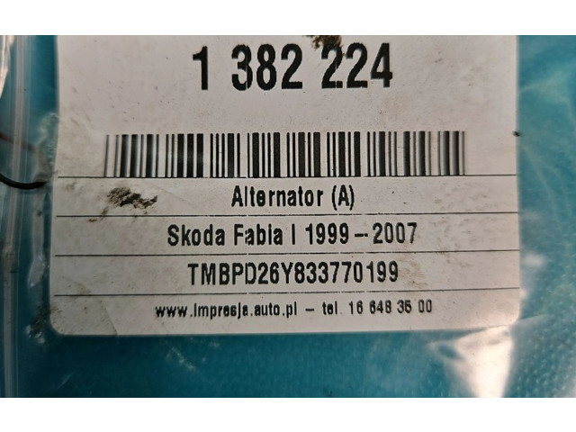 Генератор 037903025G, IMPRK1382224   Skoda Fabia Mk1 (6Y)      