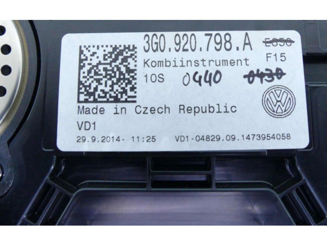 Панель приборов 3G0920798A, IMPRK1353356   Volkswagen PASSAT B8       
