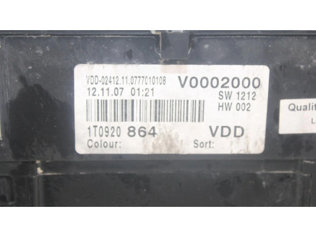 Панель приборов 1T0920864   Volkswagen Touran I       