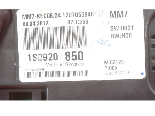 Панель приборов 1S0920850, 1S0920850 Audi Coupe