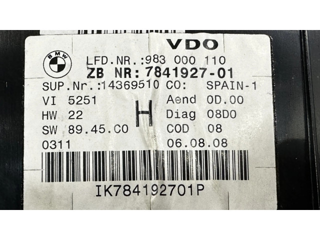 Přístrojová deska  BMW 3 E92 E93 2008 7841927, 7841244  