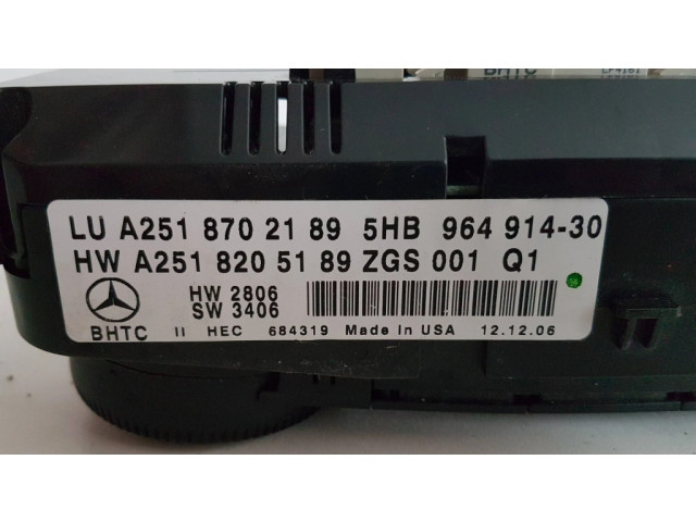 Блок управления климат-контролем A2518205189, 5HB96491430   Mercedes-Benz GL X164