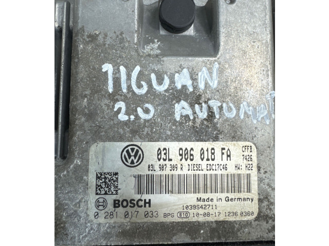 Řídící jednotka 03L906018FA, 03L907309R Volkswagen Tiguan 2011