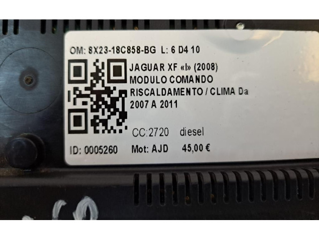 Блок управления климат-контролем 8X23-18C858-BG, 8X23-18C858-BG   Jaguar XF X250