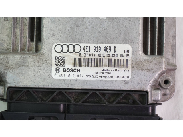 Řídící jednotka 4E1910409D, 0281014617 Audi A8 S8 D3 4E 2008