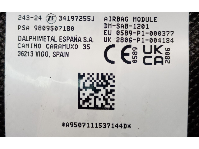 Подушка безопасности в сиденье 9809507180   Peugeot 3008 II