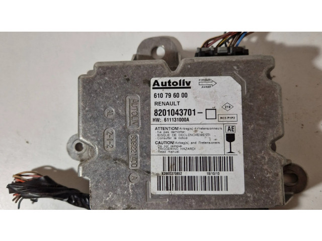 Блок подушек безопасности 8201043701, 611131000A Renault Clio III