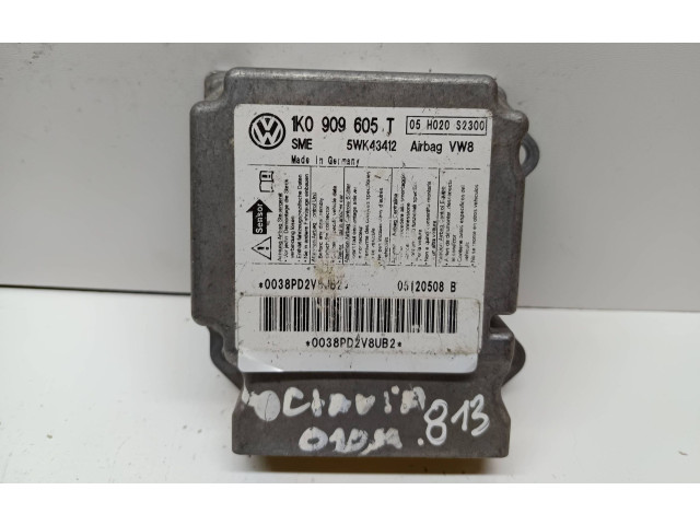 Блок подушек безопасности 1K0909605T, 5WK43412 Skoda Octavia Mk2 (1Z)