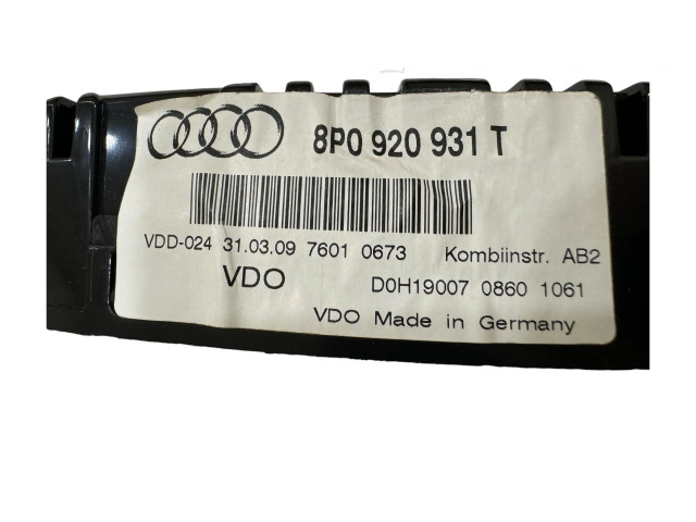 Панель приборов 8P0920931T, D0H19007   Audi A3 S3 8P       