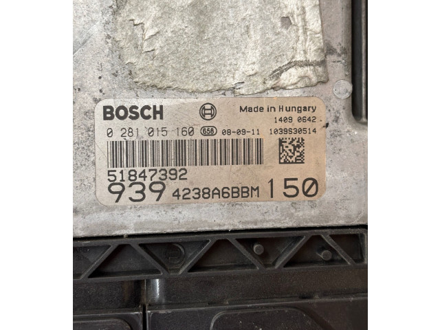 Блок управления двигателя 51847392, 0281015160 Alfa Romeo 159