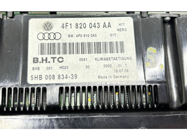 Блок управления климат-контролем 4F1820043AA   Audi A6 S6 C6 4F