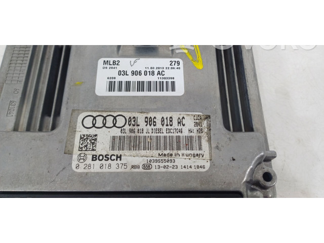 Блок управления двигателя 03L906018AC, 0281018375 Audi A4 Allroad