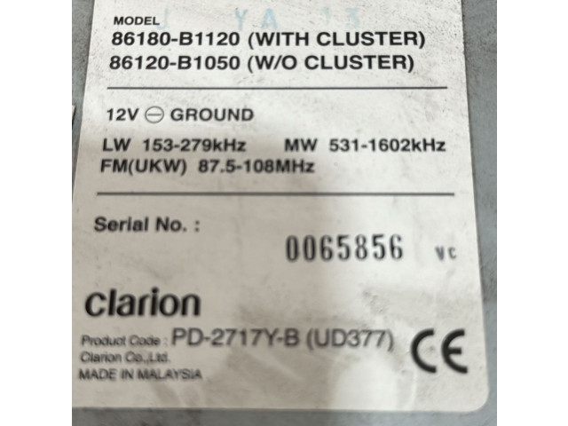 Радио/ проигрыватель CD/DVD / навигация 86180-B1161 Daihatsu Sirion