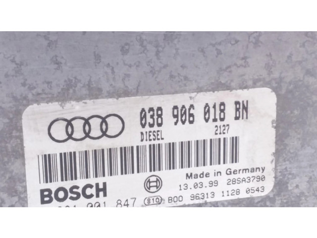 Блок управления двигателя 038906018BN, 0281001847   Audi A3 S3 8L