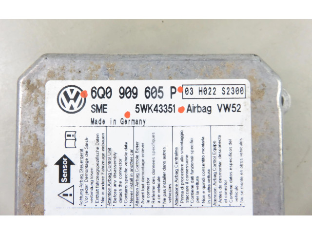 Блок подушек безопасности 5WK43351, 6Q0909605P   Volkswagen Caddy
