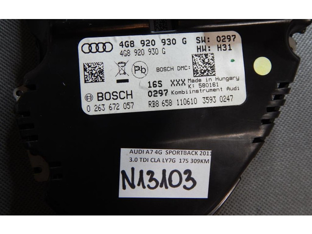 Панель приборов 4G8920930G Audi A7 S7 4G