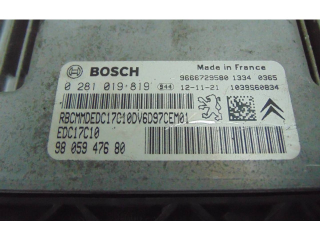 Блок управления двигателя 9805947680   Citroen C-Elysée