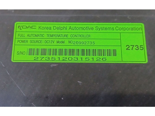 Модуль блока управления кондиционером 20992735, 2735120315126   Chevrolet Captiva