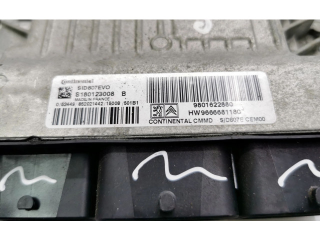 Блок управления двигателя 9801622880, S180123008 Peugeot 2008 I