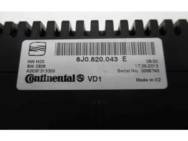 Блок управления климат-контролем 6J0820043E   Seat Ibiza IV (6J,6P)