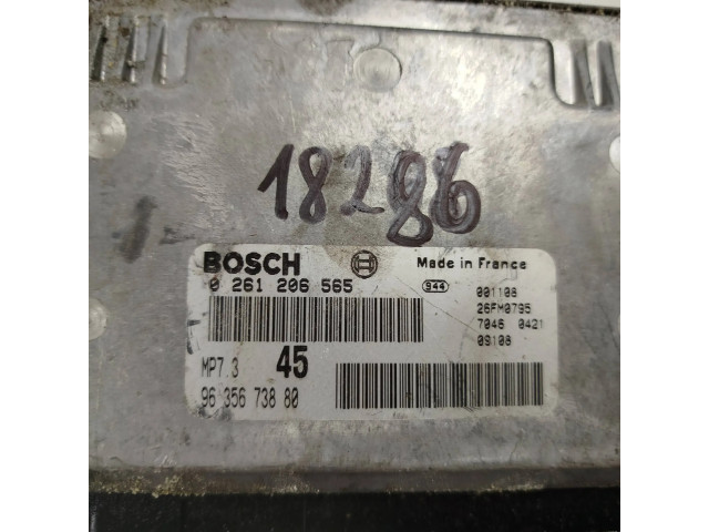 Блок управления двигателя 9635673880, 0261206565 Peugeot 306