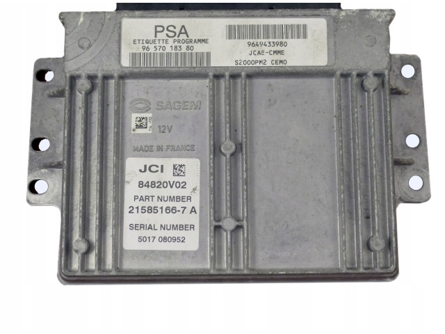 Řídící jednotka 9649433980, 9657018380 Citroen Berlingo 2005