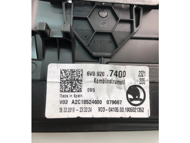 Спидометр (приборный щиток) 6V0920740D   Skoda Fabia Mk3 (NJ)   