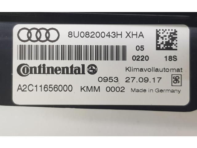 Блок управления климат-контролем 8U0820043H, 8U0820043H Audi Q3 8U