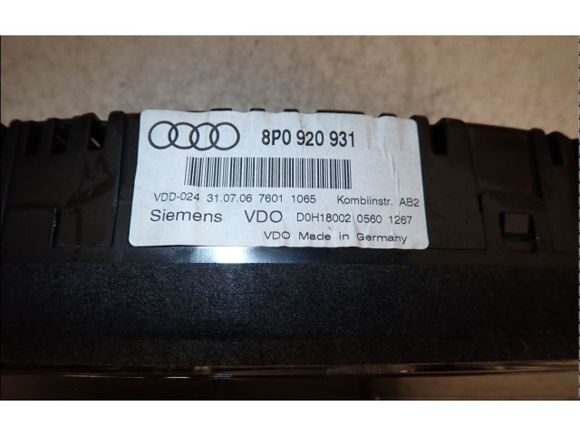 Панель приборов 8P0920931E Audi A3 S3 A3 Sportback 8P