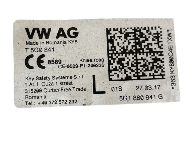 Подушка безопасности для колен 5G1880841G, 40372572232   Volkswagen e-Golf