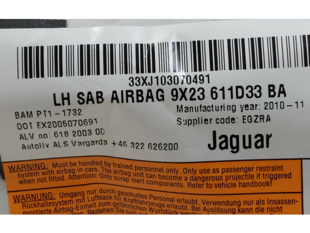 Подушка безопасности в сиденье 9X23611D33BA, EX2005070691 Jaguar XF