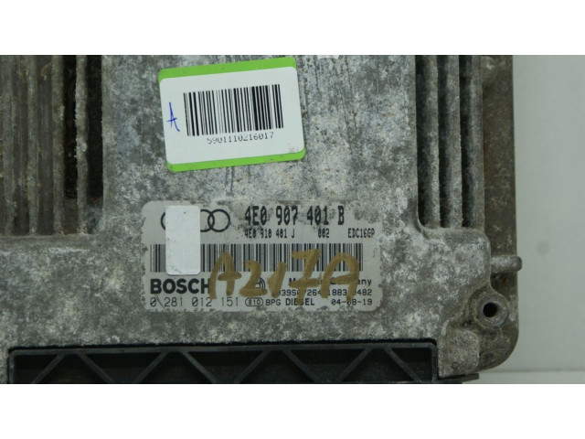 Řídící jednotka 4E0907401B, 5901110216017A Audi A8 S8 D3 4E 2004