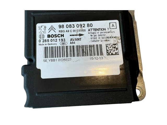 Блок подушек безопасности 9808309280, 0285012193 Peugeot 2008 I