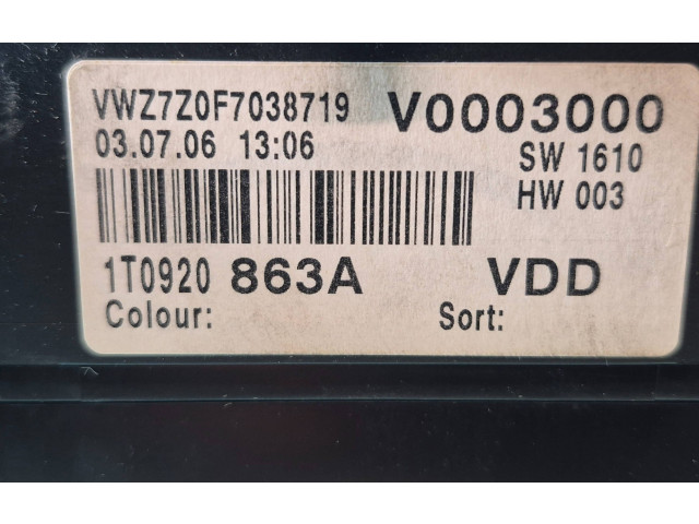 Панель приборов 1T0920863A, 110080343 Volkswagen Caddy