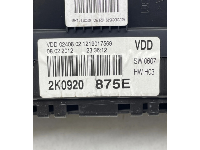 Přístrojová deska Volkswagen Caddy 2014 2K0920875E, 1219017569