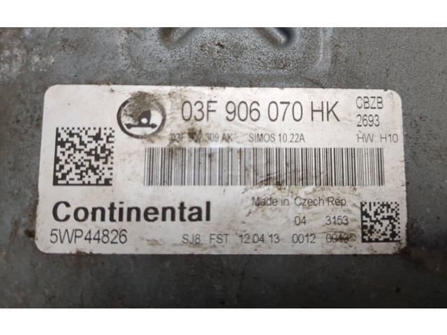 Блок управления двигателя 03F906070HK, 5WP44826 Skoda Fabia Mk2 (5J)