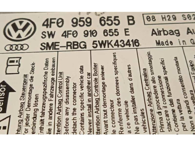 Блок подушек безопасности 4F0959655B, 5WK43416   Audi A6 S6 C6 4F